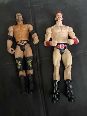 WWE Action Figures - Black, Skin Tone, Red & Gold Wrestling Figures